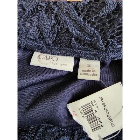 Lace Lined Navy Skirt Size Small NWT by Cato Artsy Boho - Picture 3 of 5